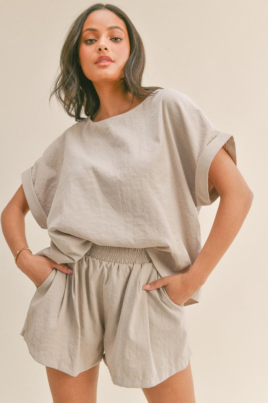 Relaxed Fit Top and Shorts Set