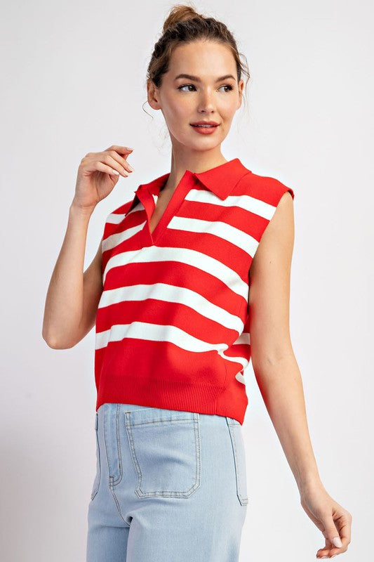 Red Stripe Top