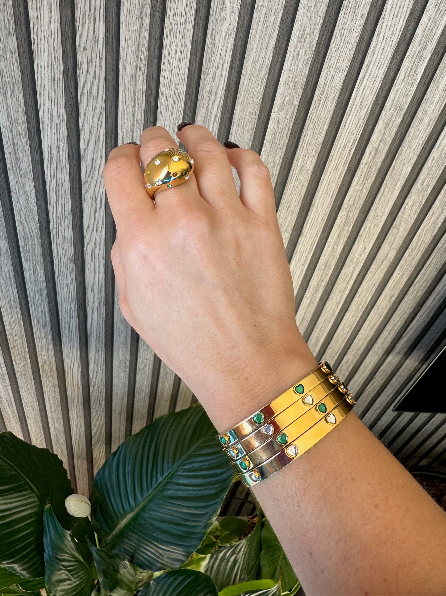Heart Gold Bangles