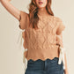 Cool Taupe Bow Sweater Top