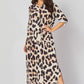 Leopard Print Button Down Midi Dress