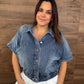 Button Front Denim Top