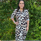 Leopard Print Button Down Midi Dress