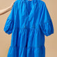 Puff Sleeve Blue Dress - Shop Lelolai