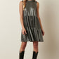 Metallic Ruffle Mock Neck Mini Dress - Shop Lelolai
